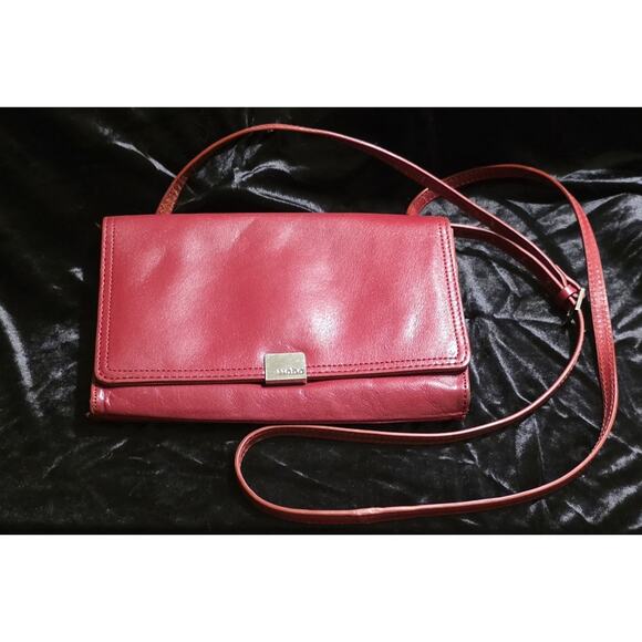 HOBO Red Polished Leather Crossbody Bag - Picture 1 of 12